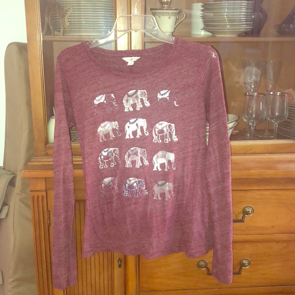 Lucky brand long sleeve elephant shirt